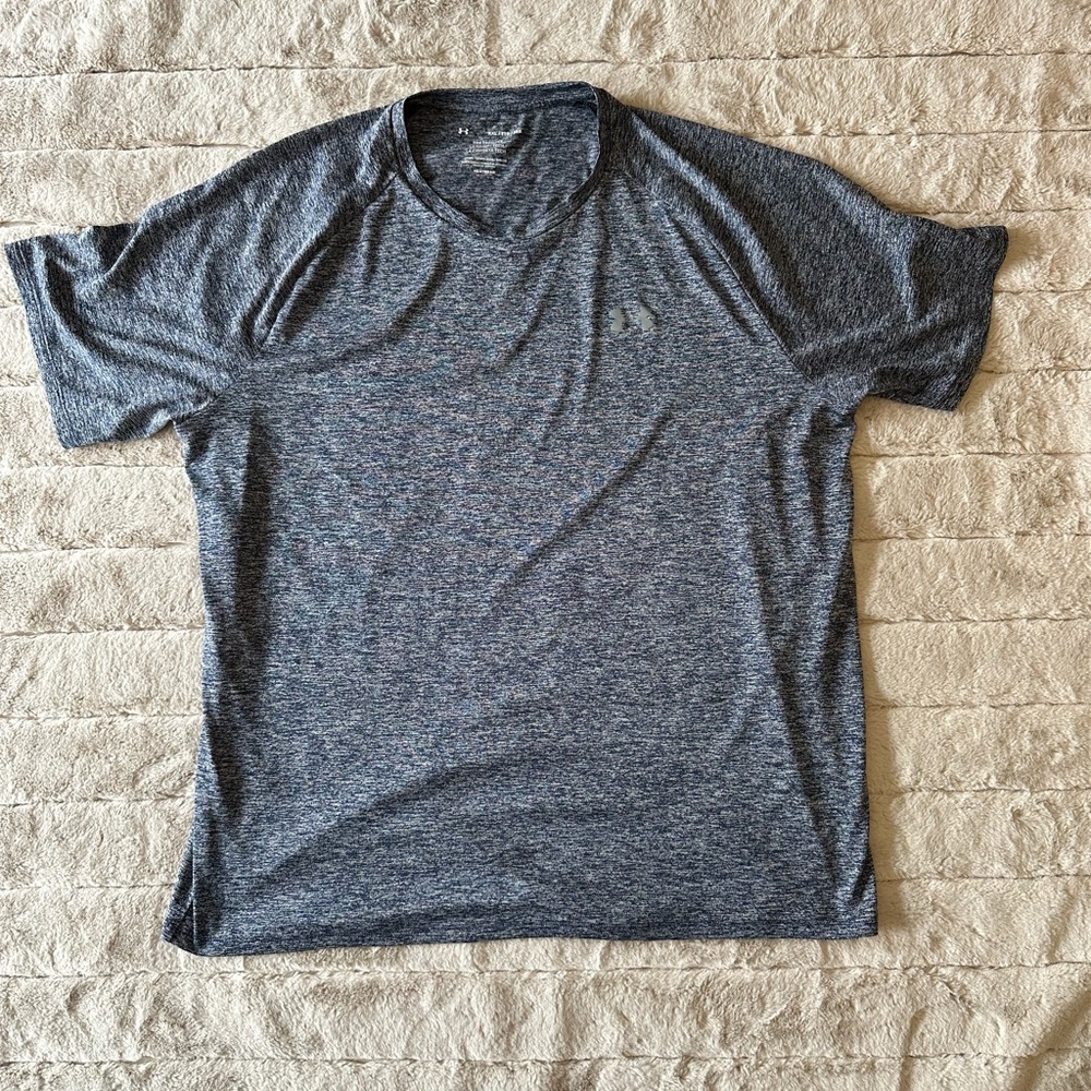 Under Armour Men's Heathered Navy Blue Short Sleeve Tech Tee